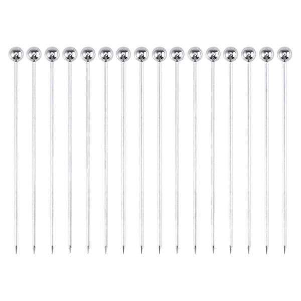 16pcs stainless steel cocktail picks bead head fruit pick stirring stick party supplies for home bar
16pcs stainless steel cocktail picks bead head fruit pick stirring stick party supplies for home bar