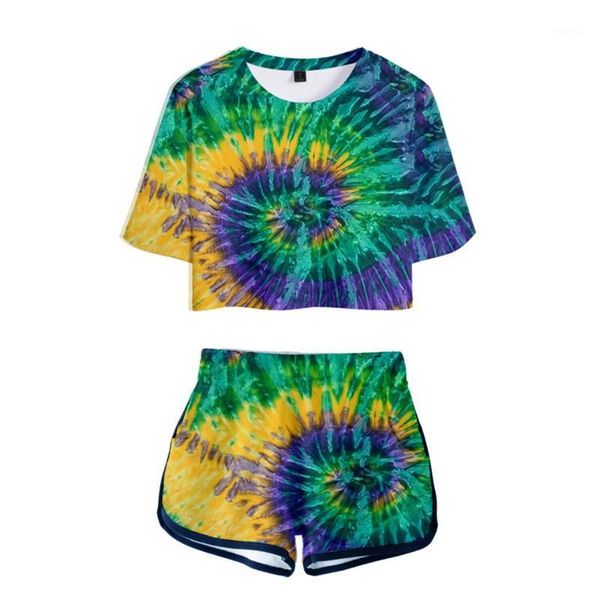 summer 3d tie dye printed two piece sets women colorful exposed navel crop and elastic shorts women's tracksuits, Gray
summer 3d tie dye printed two piece sets women colorful exposed navel crop and elastic shorts women's tracksuits, Gray