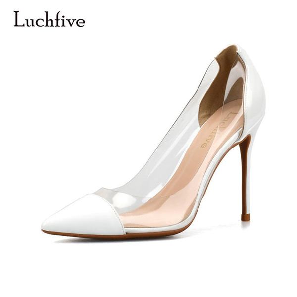 dress shoes luchfive side pvc transparent high heel woman patent leather stiletto pumps zapatos mujer, Black
dress shoes luchfive side pvc transparent high heel woman patent leather stiletto pumps zapatos mujer, Black