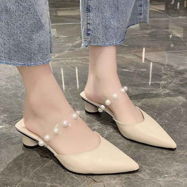 slippers summer women shoes woman mules pearl leather pointed cover toe string thick low heels ladies plus size, Black
slippers summer women shoes woman mules pearl leather pointed cover toe string thick low heels ladies plus size, Black