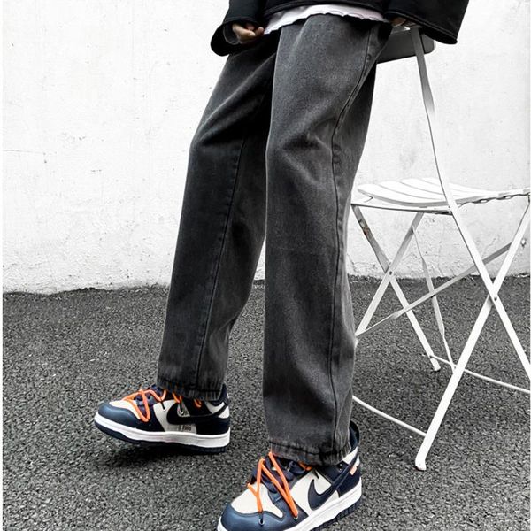 men's jeans solid color men korean fashion loose casual harajuku streetwear retro wide-leg straight-leg denim trousers, Blue
men's jeans solid color men korean fashion loose casual harajuku streetwear retro wide-leg straight-leg denim trousers, Blue