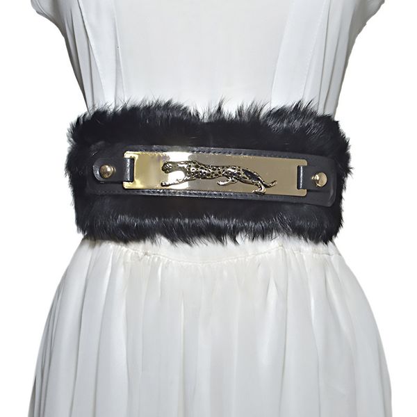 new winter fluffy elastic women's rabbit hair decorative waistband women's versatile leopard head wide belt women, Black;brown
new winter fluffy elastic women's rabbit hair decorative waistband women's versatile leopard head wide belt women, Black;brown