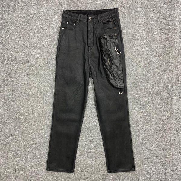 21ss owen seak men oil wax denim jeans classic gothic men's coated casual high street straight hip hop women solid jeans pants, Blue
21ss owen seak men oil wax denim jeans classic gothic men's coated casual high street straight hip hop women solid jeans pants, Blue