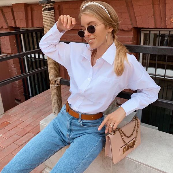 2021 office lady turn down coller casual button solid pockets long sleeve shirt autumn new fashion women wndm, White
2021 office lady turn down coller casual button solid pockets long sleeve shirt autumn new fashion women wndm, White