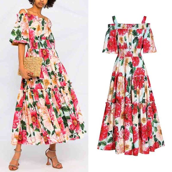 summer designer sphaghetti strap maxi dress women's ruffles off shoulder elastic waist floral print boho party long 210603, Black;gray
summer designer sphaghetti strap maxi dress women's ruffles off shoulder elastic waist floral print boho party long 210603, Black;gray