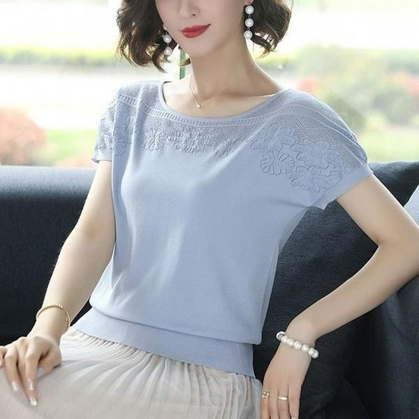 women's t-shirt 2021 summer korean knitted sweaters short sleeve o-neck vintage fashion office pullover femme oversized t shirt, White
women's t-shirt 2021 summer korean knitted sweaters short sleeve o-neck vintage fashion office pullover femme oversized t shirt, White