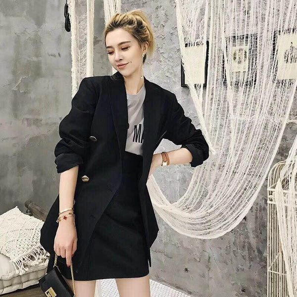 women's suits & blazers fashion 3 pieces set women skirt suit double breasted blazer jacket high waist leather t-shirt casual female se, White;black
women's suits & blazers fashion 3 pieces set women skirt suit double breasted blazer jacket high waist leather t-shirt casual female se, White;black