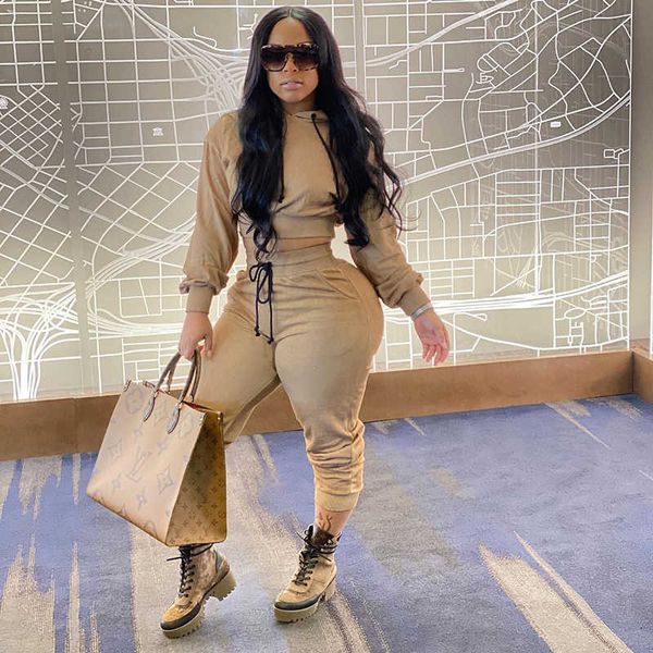 2020 drawstring solid color hooded tracksuit women casual outfits two piece set pants suits plus size clothing sets y0625, Gray
2020 drawstring solid color hooded tracksuit women casual outfits two piece set pants suits plus size clothing sets y0625, Gray