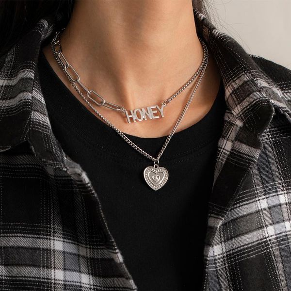pendant necklaces vintage punk honey letter heart necklace hip hop goth stainless steel jewelry choker neck accessories for women men gift, Silver
pendant necklaces vintage punk honey letter heart necklace hip hop goth stainless steel jewelry choker neck accessories for women men gift, Silver