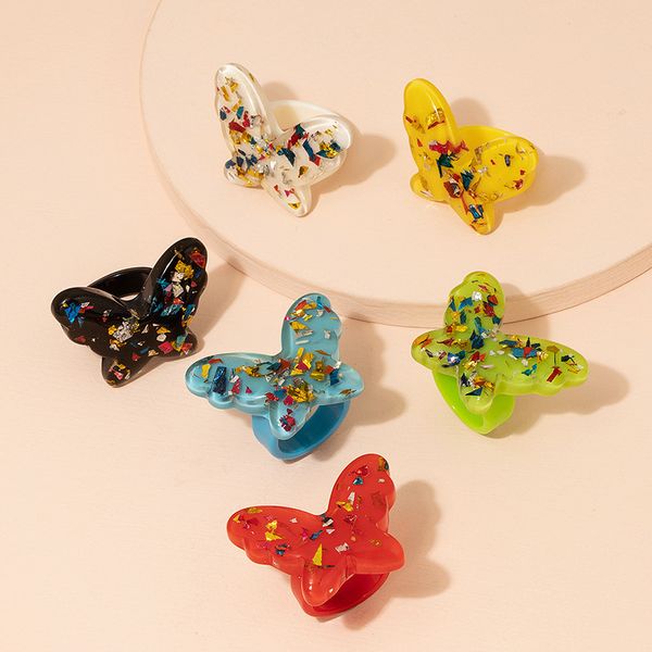 butterfly band rings niche design candy colors matching joint-ring retro simple and unique acrylic resin color stackable non-fading cute fun, Silver
butterfly band rings niche design candy colors matching joint-ring retro simple and unique acrylic resin color stackable non-fading cute fun, Silver