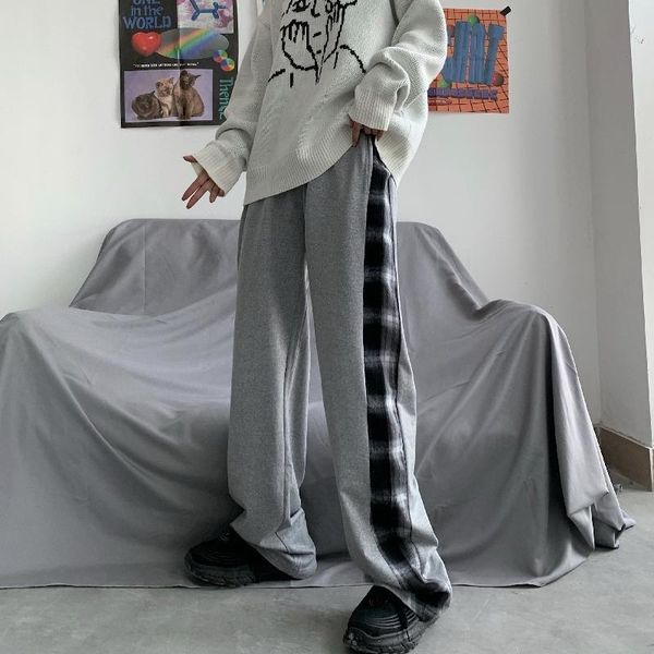 korean style patchwork sweatpants women harajuku streetwear gray sports pants 2021 fashion joker wide leg loose pants, Black;white
korean style patchwork sweatpants women harajuku streetwear gray sports pants 2021 fashion joker wide leg loose pants, Black;white