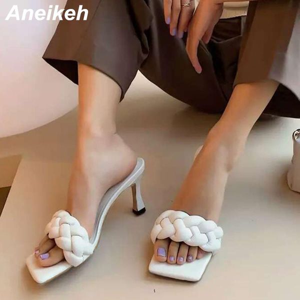 sandals aneikeh 2021 square toe weave women thin high heel fashion slip on summer slippers party dress ladies shoes size 42, Black
sandals aneikeh 2021 square toe weave women thin high heel fashion slip on summer slippers party dress ladies shoes size 42, Black