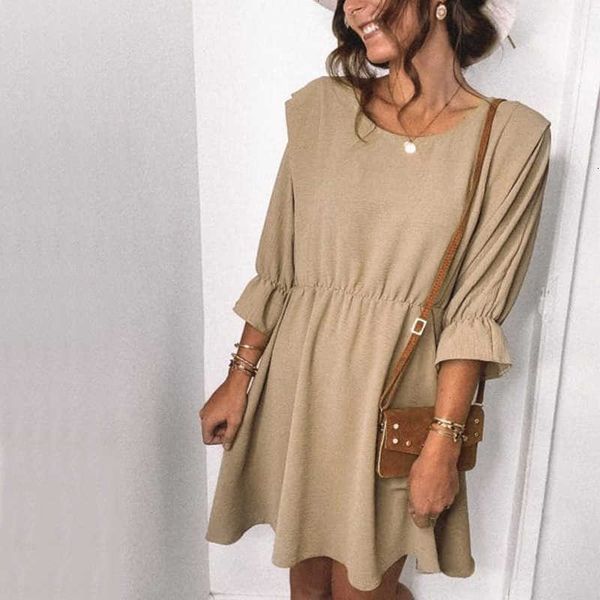 casual dresses spring o neck women half sleeve big swing elastic waist office female solid color vestidos rj7n, Black;gray
casual dresses spring o neck women half sleeve big swing elastic waist office female solid color vestidos rj7n, Black;gray