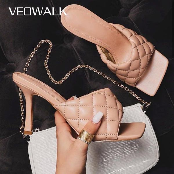 veowalk women plaid sew matte high heel slides sandals ladies summer open toe stilettos shoes, Black
veowalk women plaid sew matte high heel slides sandals ladies summer open toe stilettos shoes, Black