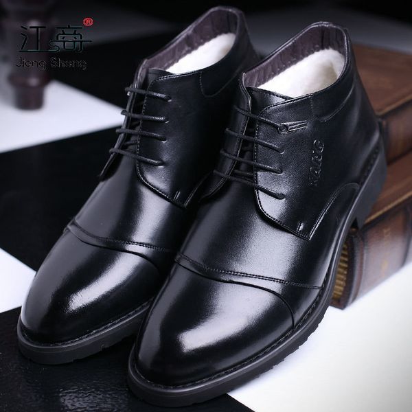 men's cotton shoes winter busins casual men's warm formal drs high leather large size psh thickened in, Black
men's cotton shoes winter busins casual men's warm formal drs high leather large size psh thickened in, Black
