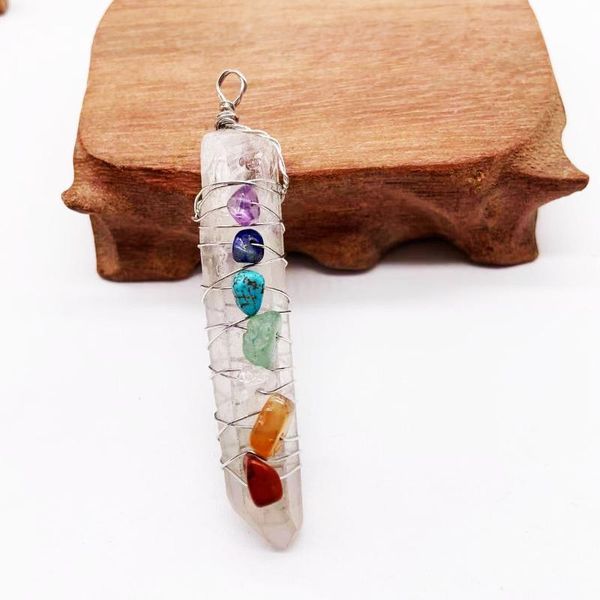 charms 5cm natural stone 7 chakras crystal column crushed pendant for necklace diy healing stones charm collection jewelry gifts, Bronze;silver
charms 5cm natural stone 7 chakras crystal column crushed pendant for necklace diy healing stones charm collection jewelry gifts, Bronze;silver