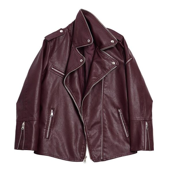women's leather & faux 2021 spring autumn jacket women casual turn down collar zipper pu coats female streetwear outerwear, Black
women's leather & faux 2021 spring autumn jacket women casual turn down collar zipper pu coats female streetwear outerwear, Black