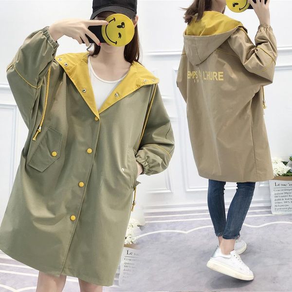 women's jackets windbreaker jacket female long section loose wild harajuku style bf2021 spring and autumn korean version of the college, Black;brown
women's jackets windbreaker jacket female long section loose wild harajuku style bf2021 spring and autumn korean version of the college, Black;brown