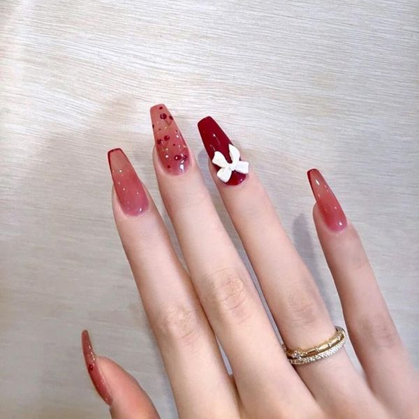 false nails 24pcs/box coffin pink long detachable heart ballerina stiletto fake full cover nail tips women fashion, Red;gold
false nails 24pcs/box coffin pink long detachable heart ballerina stiletto fake full cover nail tips women fashion, Red;gold