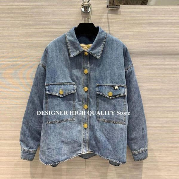 women's jackets winter oversized loose denim removable cotton lining jacket women lapel pockets gold button casual coat brand outwear1, Black;brown
women's jackets winter oversized loose denim removable cotton lining jacket women lapel pockets gold button casual coat brand outwear1, Black;brown