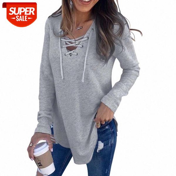 oversized asymmetrical hem loose t-shirts for women 2020 autumn lace up criss cross v neck long sleeve tee wdc5997 #cz14, White
oversized asymmetrical hem loose t-shirts for women 2020 autumn lace up criss cross v neck long sleeve tee wdc5997 #cz14, White