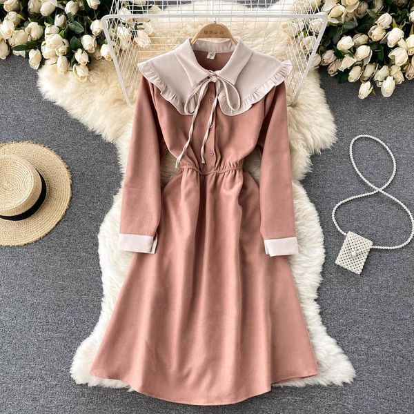 casual dresses korean fashion women dress vintage style patchwork long sleeve aututumn winter elastic waist a-line female, Black;gray
casual dresses korean fashion women dress vintage style patchwork long sleeve aututumn winter elastic waist a-line female, Black;gray