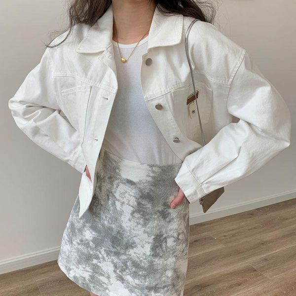 women's jackets denim jacket spring 2021 korean style retro short loose top, Black;brown
women's jackets denim jacket spring 2021 korean style retro short loose top, Black;brown
