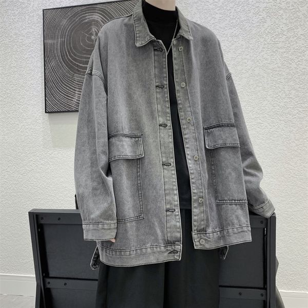 men's jackets autumn blue/black denim fashion casual big pocket tooling mens streetwear loose hip-hop bomber men, Black;brown
men's jackets autumn blue/black denim fashion casual big pocket tooling mens streetwear loose hip-hop bomber men, Black;brown