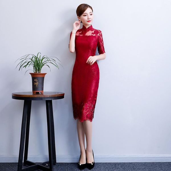 ethnic clothing chinese bride wedding party gown classic elegant qipao slim lace women cheongsam mandarin collar vintage button vestido, Red
ethnic clothing chinese bride wedding party gown classic elegant qipao slim lace women cheongsam mandarin collar vintage button vestido, Red