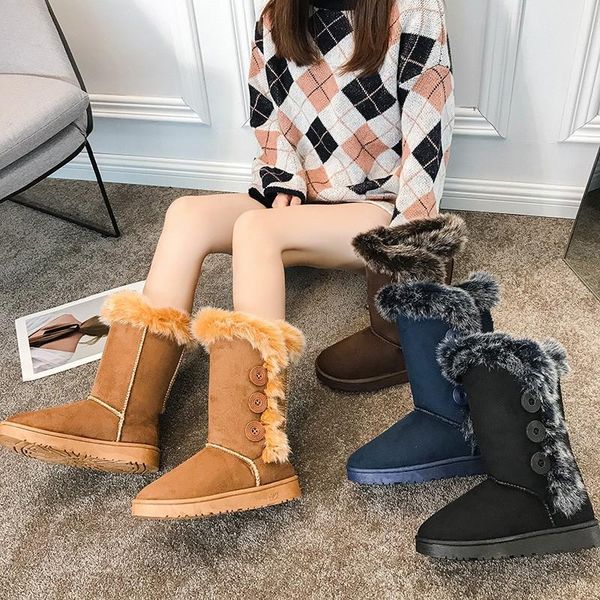 boots snow women 2021 winter mid calf plush fur shoes warm thick with buttons flat-heel long, Black
boots snow women 2021 winter mid calf plush fur shoes warm thick with buttons flat-heel long, Black