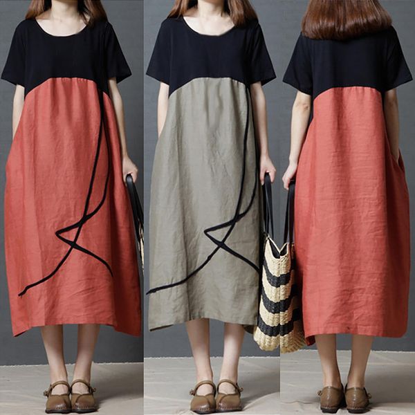 summer patchwork print stitching cotton women dresses and linen contrast round neck short sleeved casual daily, Black;gray
summer patchwork print stitching cotton women dresses and linen contrast round neck short sleeved casual daily, Black;gray