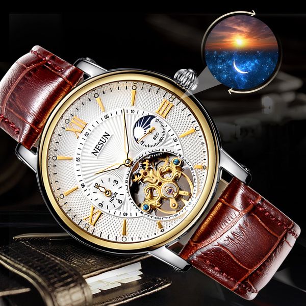 nesun men fashion casual hollow automatic mechanical wristwatches waterproof creative sport watches clock male relogio masculino, Slivery;brown
nesun men fashion casual hollow automatic mechanical wristwatches waterproof creative sport watches clock male relogio masculino, Slivery;brown