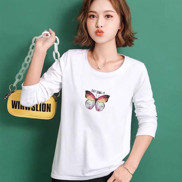 women's t-shirt fashion women butterfly print t shirt casual loose plus size tee long sleeve autumn top, White
women's t-shirt fashion women butterfly print t shirt casual loose plus size tee long sleeve autumn top, White