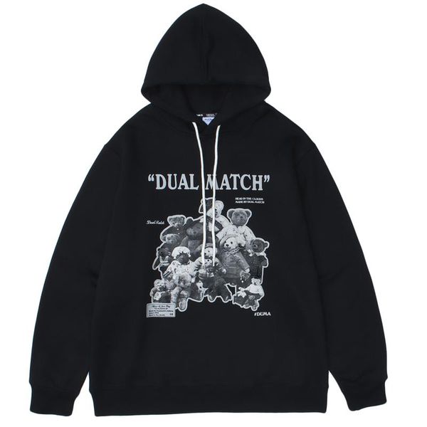 men's hoodies & sweatshirts japanese streetwear cartoon bear printed oversized fleece hip hop vintage fashion skateboard harajuku hoodi, Black
men's hoodies & sweatshirts japanese streetwear cartoon bear printed oversized fleece hip hop vintage fashion skateboard harajuku hoodi, Black