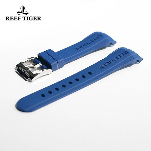 

watch bands reef tiger/rt mens rubber strap with buckle for sport watches band men rga3503 rga3532, Black;brown