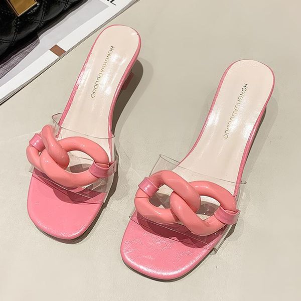 slippers vogue rubber chain transparent thin heels slides women pvc open toe med heel summer shoes woman outdoor sandals mujer, Black
slippers vogue rubber chain transparent thin heels slides women pvc open toe med heel summer shoes woman outdoor sandals mujer, Black
