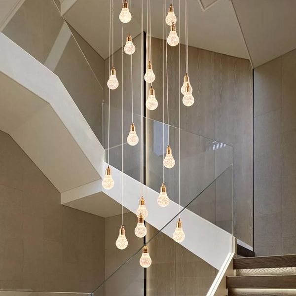 pendant lamps postmodern stair long chandelier, light luxury restaurant, duplex building, villa, simple rotating crystal lamp
pendant lamps postmodern stair long chandelier, light luxury restaurant, duplex building, villa, simple rotating crystal lamp