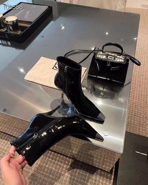 autumn winter woman elegant black iron head high heel boots femal patent shiny leather shoes side zipper
autumn winter woman elegant black iron head high heel boots femal patent shiny leather shoes side zipper