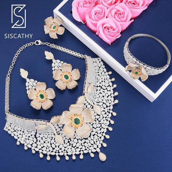earrings & necklace siscathy 2021 luxury nigerian jewelry set for women flower cz collar dangle bangle ring wedding sets, Silver
earrings & necklace siscathy 2021 luxury nigerian jewelry set for women flower cz collar dangle bangle ring wedding sets, Silver