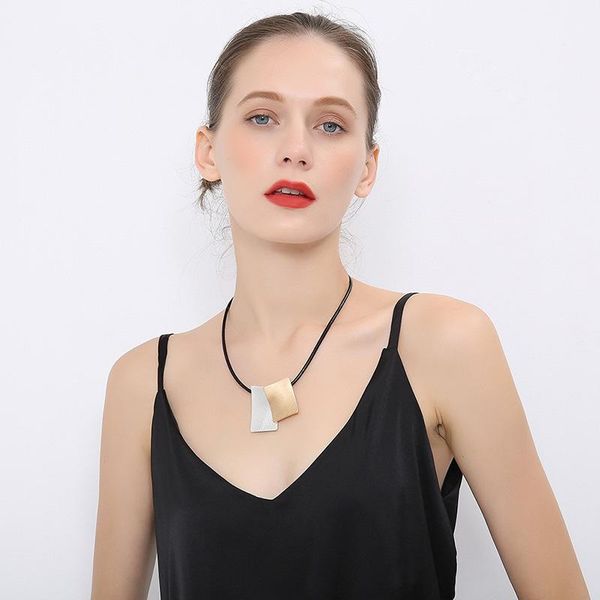 pendant necklaces product black women sliver necklace wild fashion rectangular temperament jewelry, Silver
pendant necklaces product black women sliver necklace wild fashion rectangular temperament jewelry, Silver
