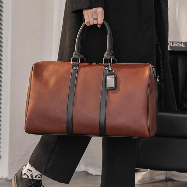vintage crazy horse leather men's travel bag short trip luggage organizer tourism sports training bag
vintage crazy horse leather men's travel bag short trip luggage organizer tourism sports training bag