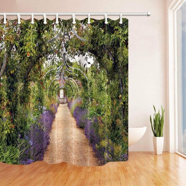 colourful summer flower garden with a path under archway shower curtain 12hook 180x180cm
colourful summer flower garden with a path under archway shower curtain 12hook 180x180cm