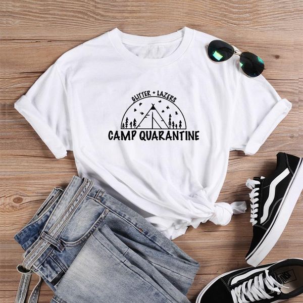 women's t-shirt camp quarantine short sleeve cotton tshirt women o-neck funny t shirt casual tee femme, White
women's t-shirt camp quarantine short sleeve cotton tshirt women o-neck funny t shirt casual tee femme, White