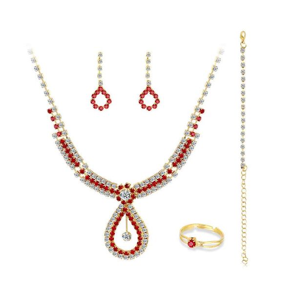 earrings & necklace fashion rhinestone golden classic elegant wedding jewelry bridal earring bracelet ring set, Silver
earrings & necklace fashion rhinestone golden classic elegant wedding jewelry bridal earring bracelet ring set, Silver