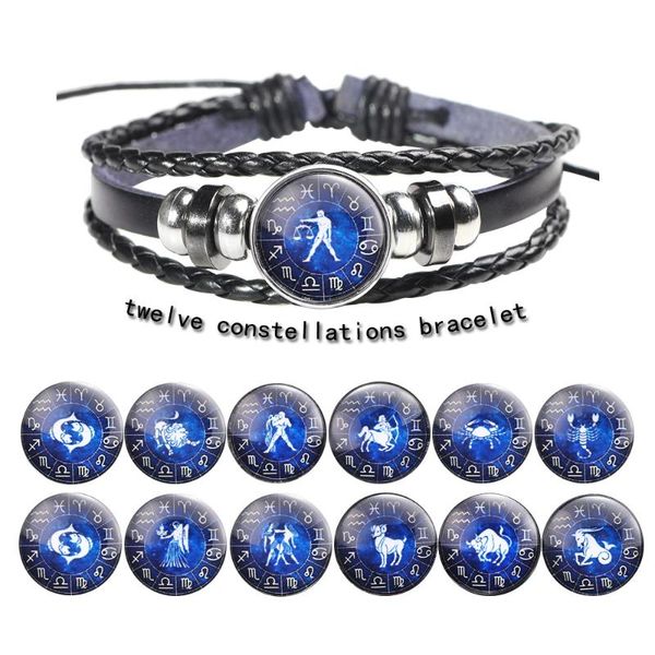 charm bracelets twelve constellation cattle leather bracelet beaded couple, Golden;silver
charm bracelets twelve constellation cattle leather bracelet beaded couple, Golden;silver