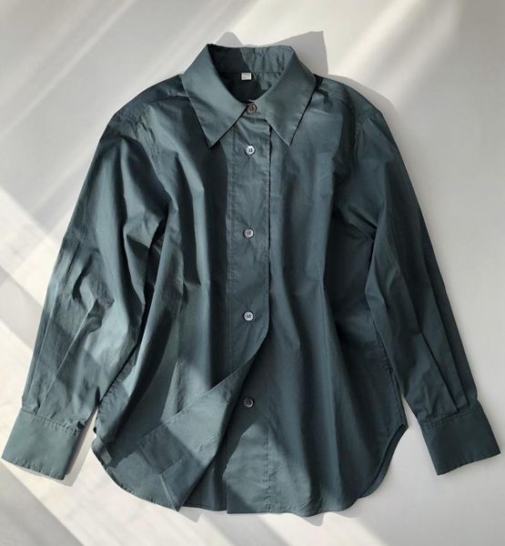 women's blouses & shirts seaweed green women cotton shirt long sleeve blouse loose casual simple top, White
women's blouses & shirts seaweed green women cotton shirt long sleeve blouse loose casual simple top, White