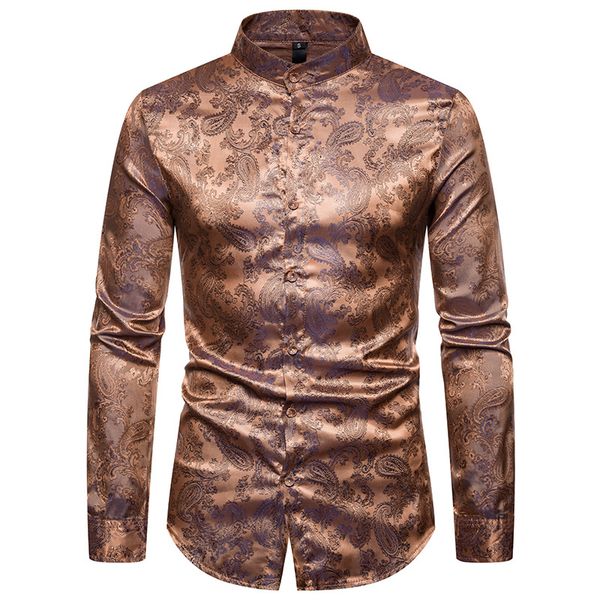men's silk satin shirts 2021 new floral printed long sleeve casual male slim fit mandarin collar print business shirt 2xl, White;black
men's silk satin shirts 2021 new floral printed long sleeve casual male slim fit mandarin collar print business shirt 2xl, White;black