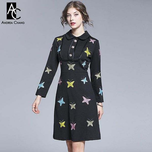 casual dresses s-xxl autumn winter woman dress yellow blue pink butterfly pattern embroidery black a-line above knee vintage sweet, Black;gray
casual dresses s-xxl autumn winter woman dress yellow blue pink butterfly pattern embroidery black a-line above knee vintage sweet, Black;gray