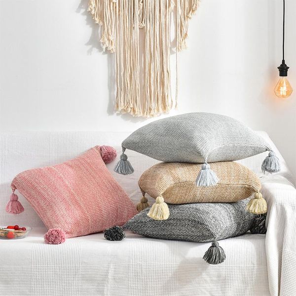 cushion/decorative pillow two color yarn knitted cushion cover 45*45 autumn decoration warm thick cozy cute tassel fall for sofa home decor
cushion/decorative pillow two color yarn knitted cushion cover 45*45 autumn decoration warm thick cozy cute tassel fall for sofa home decor