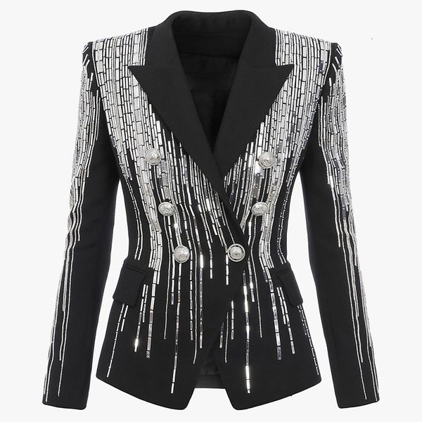 new high street 2021 fashion designer jacket women's double breasted luxurious stunning sier metal buttons beaded blazer nvkh, White;black
new high street 2021 fashion designer jacket women's double breasted luxurious stunning sier metal buttons beaded blazer nvkh, White;black